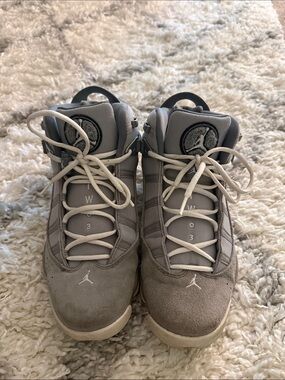 Jordan Gray and White Men's Sneakers